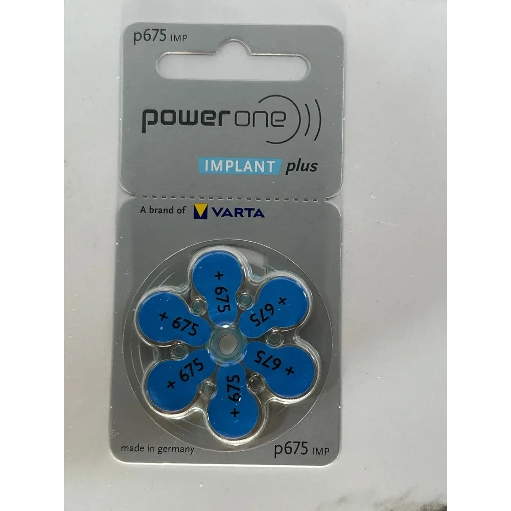 Varta Power One Implant Plus Hearing Aid batteries 60 pack #675 READ open box